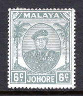 Malaysian States - Johore - 1949 Sultan Sir Ibrahim - 6c Grey HM (SG 137) - Johore
