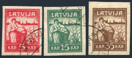 Latvia 43-45, Used. Michel 25x-27x. Liberation Of Riga, 1919. - Lettonia