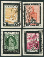 Latvia CB14a-CB17a,used. Mi 215B-218B. Latvian Aviators Fund,1933. Icarus,Tombs. - Letland