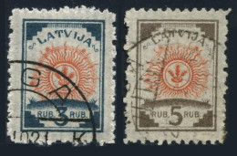 Latvia 57-58 Laid Paper,used.Michel 30-31a. Arms 1919. - Lettland
