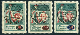 Latvia 83-85,CTO.Michel 55-57. Allegory Of One Year Of Independence,value 1920. - Letland