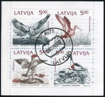 Latvia 332-335a Pane,CTO.Michel 340-343. Birds Of Baltic Shores,1992. - Lettland