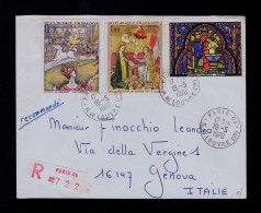 Sp10553 FRANCE Arts Cirque Primitif De Savoie XV Courrier Mail Vitrales Sainte Chapelle PARIS Paintings Mailed Genova - Autres & Non Classés