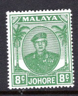 Malaysian States - Johore - 1949 Sultan Sir Ibrahim - 8c Green HM (SG 138a) - Johore