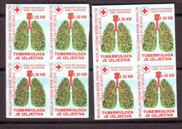 Bosnia:BiH 2014  Charity Stamp Red Cross TBC   Mi.No.32+0.50 Self Adhesive Block Of 4 MNH - Bosnia Herzegovina