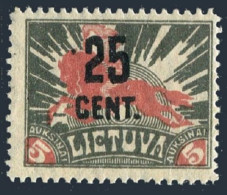 Lithuania 155, Hinged. Black Horseman Surcharged With New Value, 1922. - Lituania