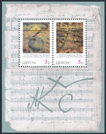 Lithuania 553 Ab Sheet, MNH. Michel 619-620. Paintings By M.K. Ciurlionis, 1996. - Lituania