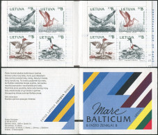 Lithuania 427-430a Booklet,MNH.Mi 501-504 MH. Birds Of The Baltic Shores,1992. - Litauen