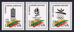 Lithuania 422-424, MNH. Michel 496-498. Lithuanian Olympic Participation, 1992. - Litauen