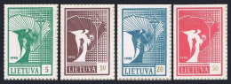 Lithuania 375-378,MNH.Michel 461-484. Independence.Angel & Map,1990. - Lituania
