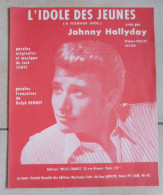 PARTITION L'IDOLE DES JEUNES JOHNNY HALLYDAY En 1962 - Partitions Musicales Anciennes