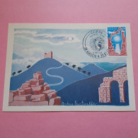 Premier Jour Du Timbre Corse Sur Carte Illustrée Andria Santarelli - Ajaccio & Bastia 19-01-1982 - 1980-1989