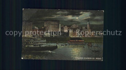 72081899 Chicago_Illinois Harbor By Night Moonlight - Andere & Zonder Classificatie