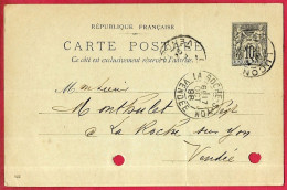 1898 CPA Entier Postal Commercial,M. MERCIER 85 LUCON à M. MONTHULET La Roche-sur-Yon Vendée, Agriculture Toiles Grains - Lucon