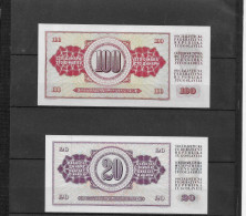 C/286         Yougoslavie   -   2 Billets Neufs - Yugoslavia