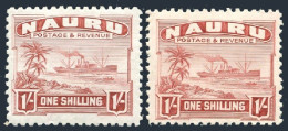 Nauru 27 Two Prints,perf 11,hinged.Michel . Freighter,1924,1937. - Nauru