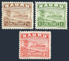 Nauru 17a-19a White Paper,perf 11,MNH.Michel 15A-17A-II. Freighter,1937 - Nauru