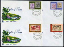 Nauru 138-141 4 FDC,MNH.Mi 135-138. Nauru's 1st Postage Stamps,60th Ann.1976. - Nauru