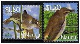 Nauru 520-521, MNH. Bird Life International 2003. Nauru Reed Warbler. - Nauru