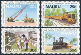 Nauru 307-310, MNH. Mi 306-309. Phosphate Corporation, 15, 1985. Mining,Railway. - Nauru