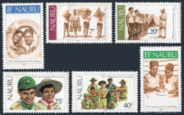 Nauru 244-249, 249a Sheet, MNH. Michel 241-246, Bl.5. Scouting Year 1982. - Nauru