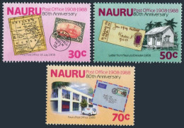 Nauru 347-349,MNH.Michel 346-348. Nauru Post Office,80th Ann.1988.Ship. - Nauru