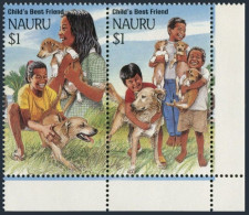Nauru 408-409a Pair,409b,MNH.Mi 400-401,Bl.10. Dogs,Child's Best Friends,1994. - Nauru