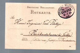 DR 1889 Postkarte Luxus Gebraucht Bahnpost "Colberg- Belgard" - Covers & Documents