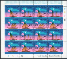 Nauru 124-127a Sheet, MNH. Mi 121-124 Bogen. Micronesian, Polynesian Vessels. - Nauru