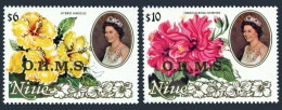 Niue O16,O19,MNH.Michel D18-D19. Official 1987.Flowers.Hibiscus. - Niue