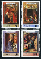 Niue 589-592,593,MNH.Mi 767-770,Bl.118. Christmas 1989.Bouts,Bartolomeo,Memling, - Niue