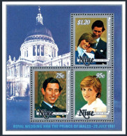 Niue 342a Sheet, MNH. Mi Bl.48. Royal Wedding 1981. Prince Charles, Lady Diana. - Niue