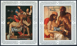 Niue B1-B2, MNH. Michel Bl.5-6. Easter 1978. Paintings By Caravaggio, Bellini. - Niue