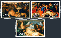 Niue 262-264,B37 Ac, B38-B40, MNH. Michel 295-297, Bl.28-31. Easter 1980. Pieta. - Niue