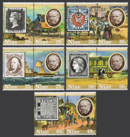 Niue 241-245, 245a, MNH. Mi 246-255, Bl.20. Sir Rowland Hill. Coach, Dove, Ship, - Niue