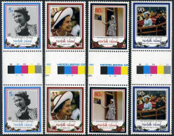 Norfolk 385-388 Gutter, MNH. Mi 386-389. Queen Elizabeth II, 60th Birthday, 1986 - Isola Norfolk