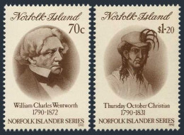 Norfolk 495-496, MNH. William Charles Wentworth, Trusday October Christian,1990. - Ile Norfolk