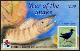 Norfolk 721,MNH.Michel Bl.38. Lunar Year Of The Snake.Tarler Bird.HONG KONG-2001 - Norfolk Eiland