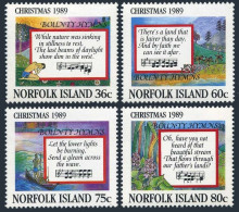 Norfolk 462-465, MNH. Michel 467-470. Bounty Hymns, 1989. Vessel, Flowers. - Isola Norfolk