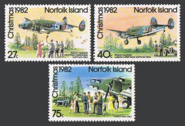 Norfolk 299-301, MNH. Michel 295-297. Aircraft Landing. Christmas 1982. - Norfolk Island