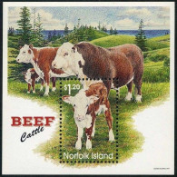 Norfolk 616,MNH.Michel 627 Bl.17. Beef Cattle,1997. - Isola Norfolk