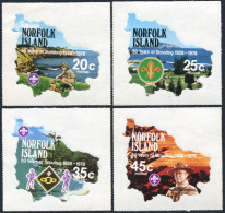 Norfolk 231-234 Var 5, MNH. Mi 214-217. Island Boy Scouts,50, 1978. Baden-Powell - Isola Norfolk