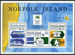 Norfolk 439a Sheet, MNH. Michel 441C Bl.11. SYDPEX-1988. Communications. - Norfolk Island