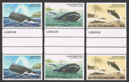 Norfolk 290-292 Gutter,MNH.Michel 286-288. Whales 1982.Sperm,Southern Right, - Isola Norfolk