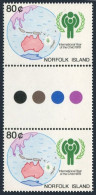 Norfolk 250 Gutter, MNH. Michel 233. IYC-1979. Map. - Norfolkinsel
