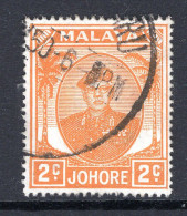 Malaysian States - Johore - 1949 Sultan Sir Ibrahim - 2c Orange Used (SG 134) - Johore