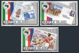 Norfolk 344-346, MNH. Michel 344-346. AUSIPEX-1984. Stamp On Stamp. - Norfolkinsel