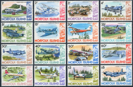 Norfolk 256-270, MNH. Michel 239-254. Airplanes 1980-1981. Bird. - Ile Norfolk