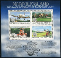 Norfolk 313a Sheet, MNH. Michel Bl.5. Manned Flight-200, 1983. Helicopter. - Norfolk Eiland