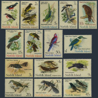 Norfolk 126-140,MNH. Birds From Book Of Gregory Mathews,1970-1971.Robins,Parrots - Isola Norfolk